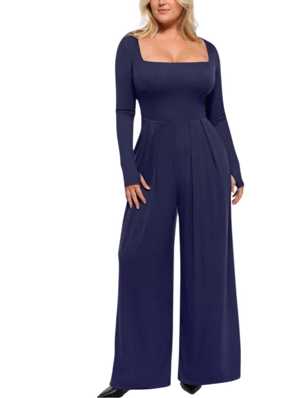 Shapellx Bare Essentials AirSlim Square Neckline Built-In Shaping Jumpsuit NWT
